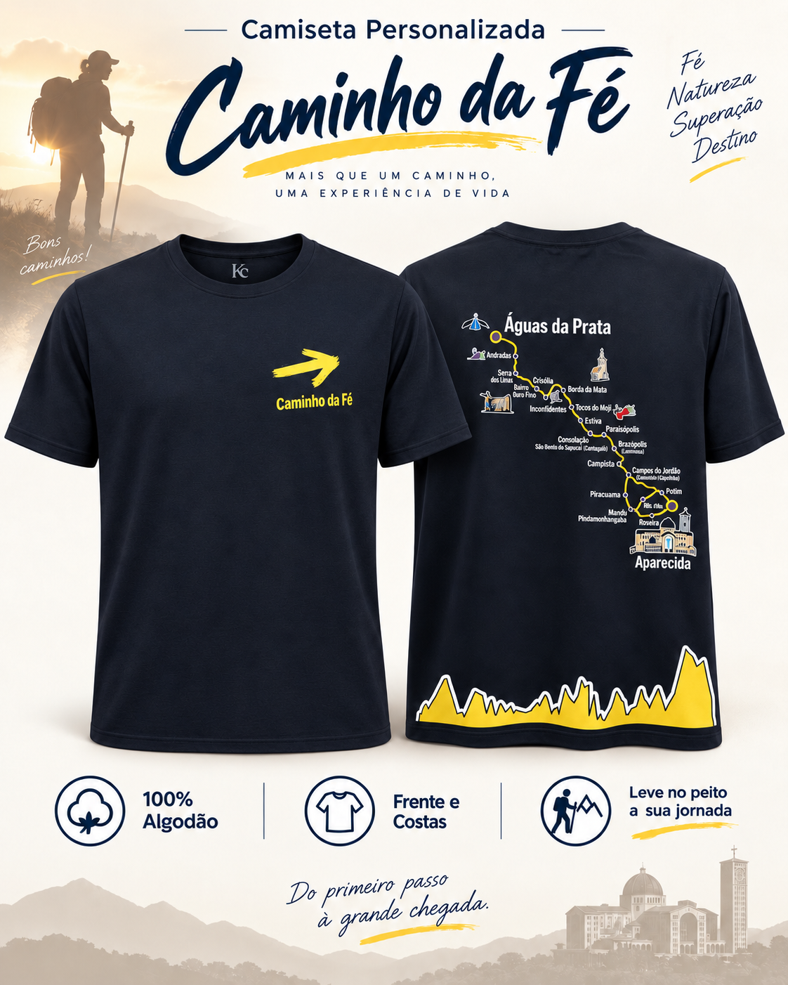 Camiseta masculina caminho da fé