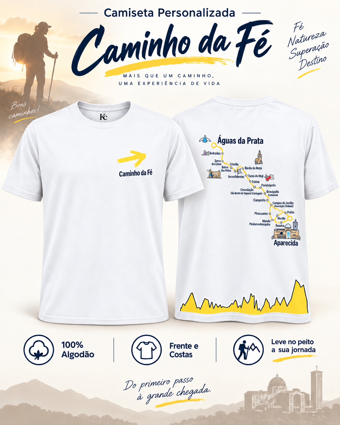 Camiseta masculina caminho da fé
