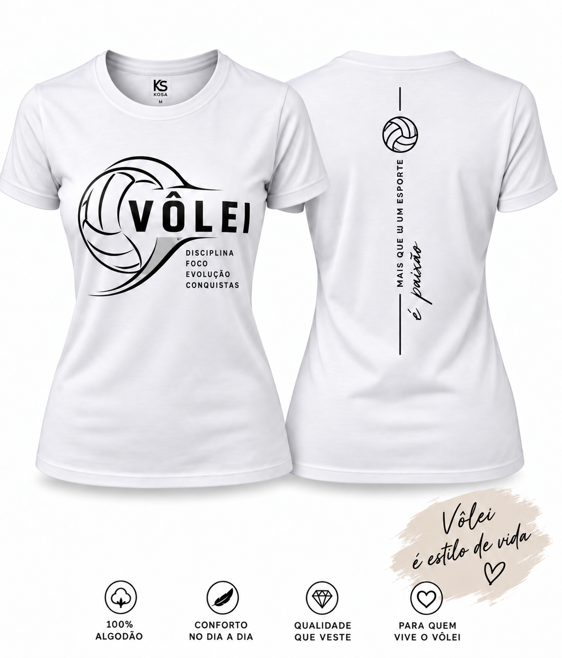 T-shirt feminina vôlei