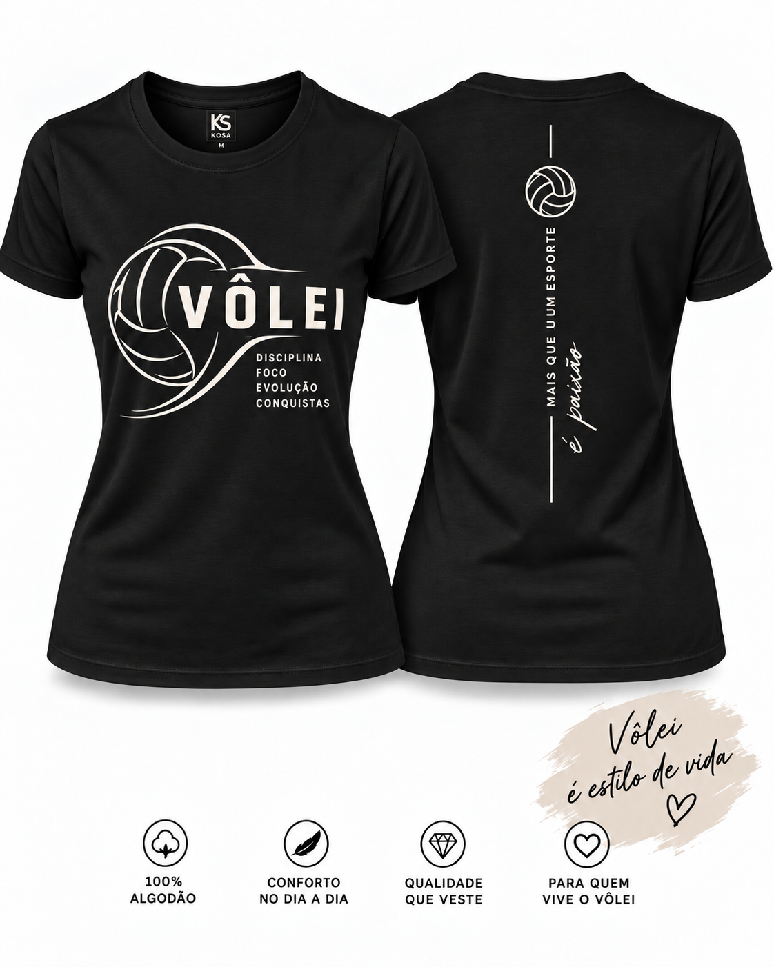 T-shirt feminina vôlei